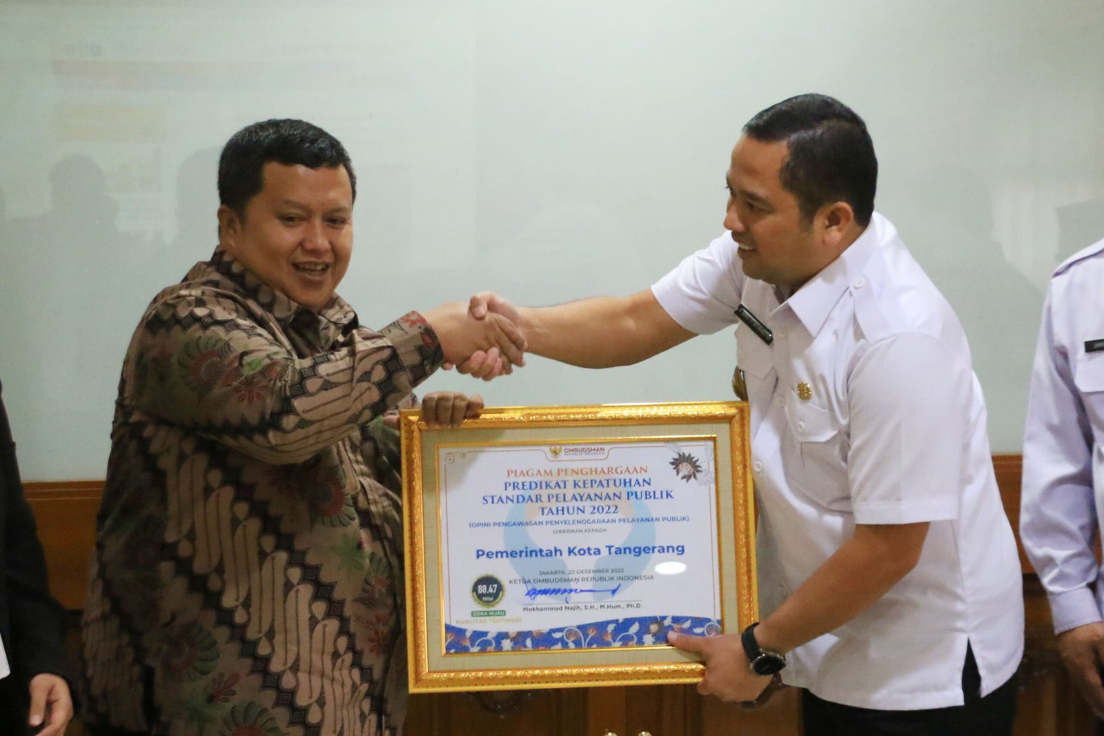 Ombudsman Nilai Pelayanan Publik Kota Tangerang Masuk Predikat Terbaik