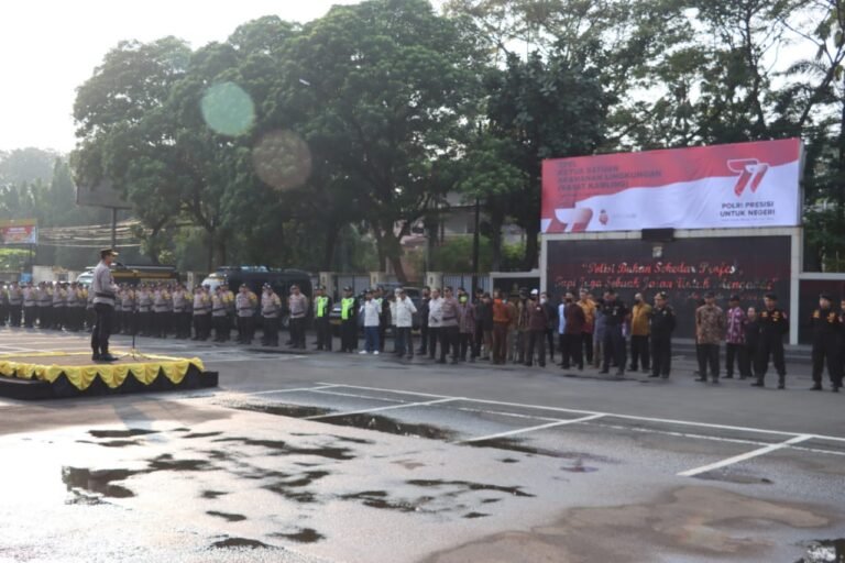 Jelang Pemilu 2024, Polres Metro Tangerang Apel Gabungan Libatkan Ratusan Personel