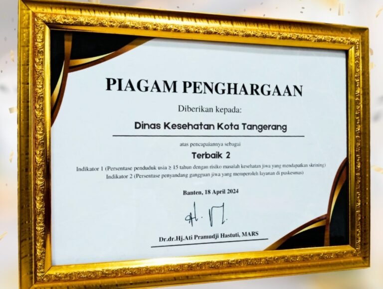 Sukses Hadirkan Layanan Kesehatan Jiwa, Dinkes Kota Tangerang Raih Prestasi Tingkat Provinsi