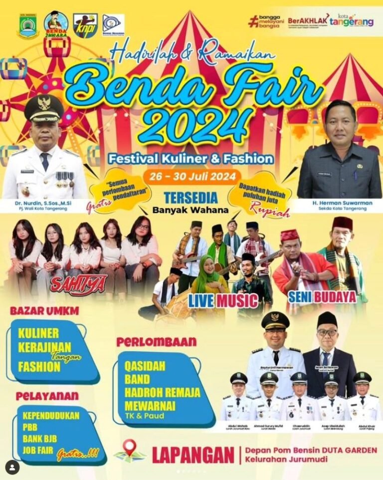 Benda Fair 2024 Kota Tangerang akan Dimeriahkan Ragam Lomba, Bazar hingga Wahana Permainan