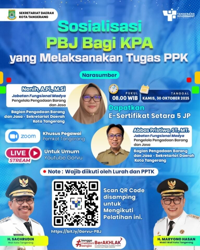BKPSDM Kota Tangerang Gelar Sosialisasi PBJ Bagi KPA, Tingkatkan Pemahaman Akuntabilitas Pengadaan Barang dan Jasa