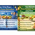 Panduan memilih menu berbuka puasa yang sehat, bergizi seimbang, dan tidak berlebihan agar tubuh tetap fit selama Ramadhan