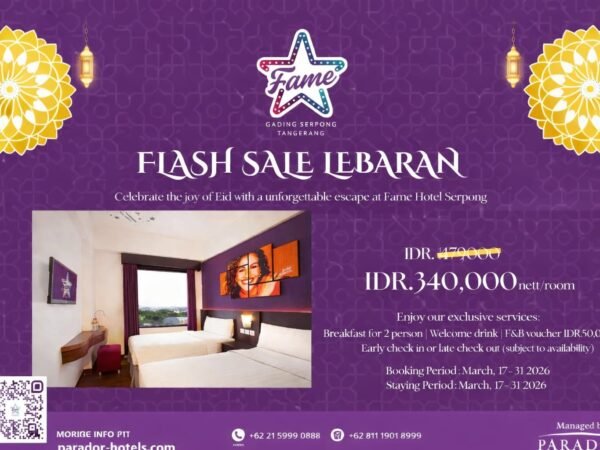 Flash Sale Lebaran 2026, Harga Hotel di Serpong Turun Hingga Rp340 Ribu